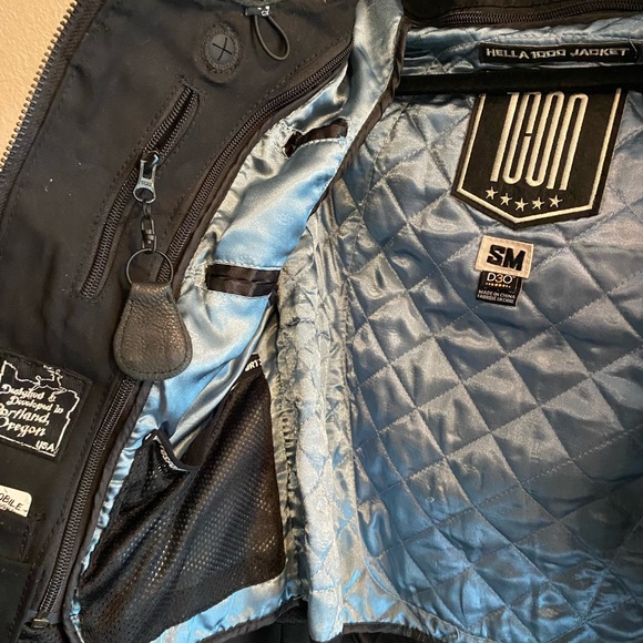 ICON Black and tan Motorcycle Jacket women’s small - Picture 3 of 16